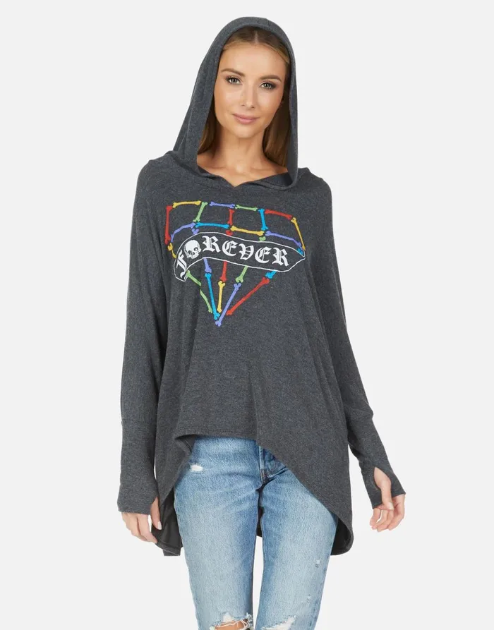 Wilma Bone Diamond Heather Black Women039s Lauren Moshi Hoodies