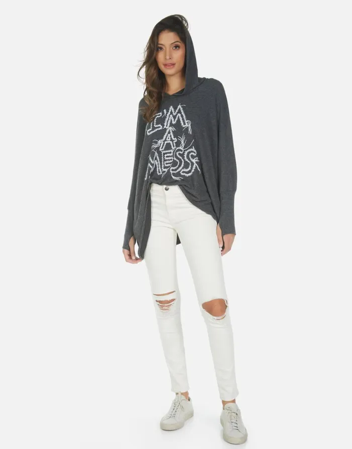 Wilma I039m A Mess Heather Black Women039s Lauren Moshi Hoodies