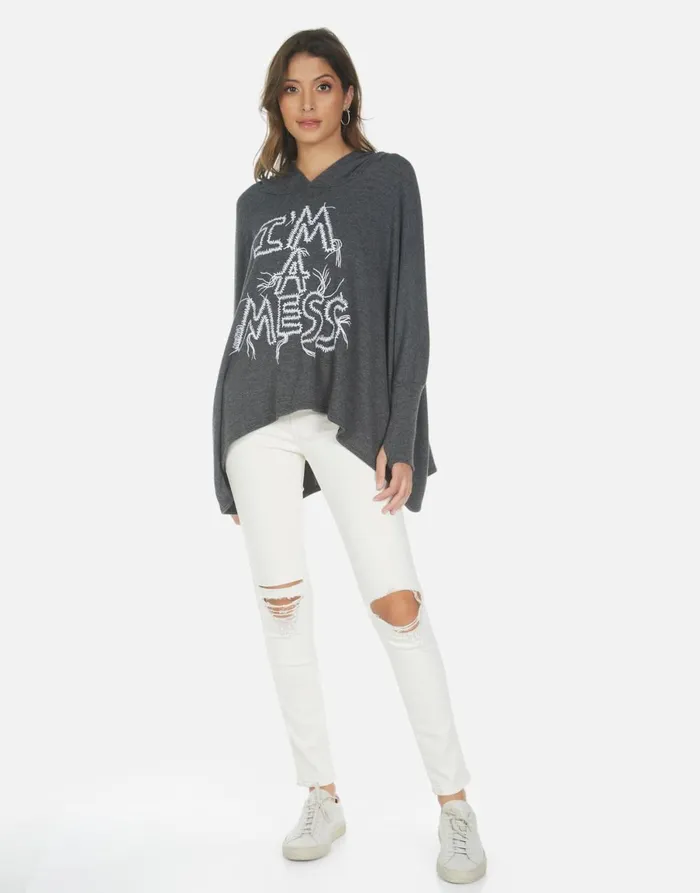 Wilma I039m A Mess Heather Black Women039s Lauren Moshi Hoodies