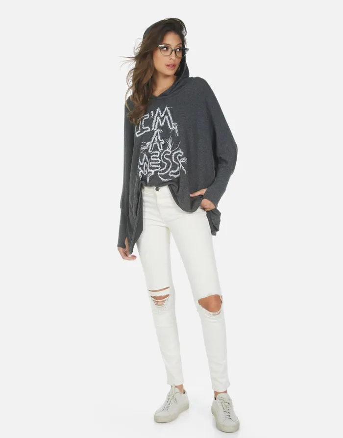 Wilma I039m A Mess Heather Black Women039s Lauren Moshi Hoodies