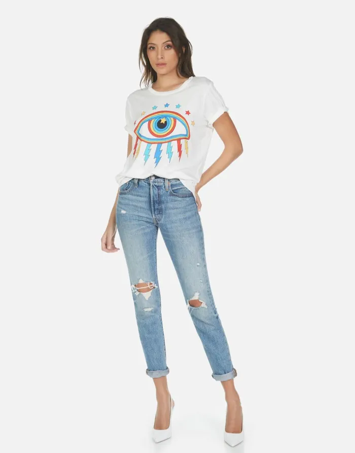Wolf Rainbow Lightning Eye Milk Women039s Lauren Moshi Short Sleeve
