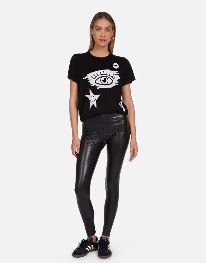 Wolf X Scribble Eye Elements Black Women039s Lauren Moshi Short Sleeve