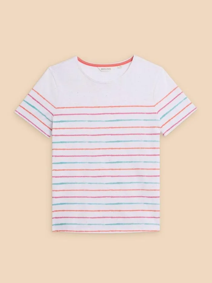 Women ABBIE STRIPE TEE Ivory Multi White Stuff Shirts and Blouses Women ABBIE STRIPE TEE Ivory Multi White Stuff Shirts and Blouses