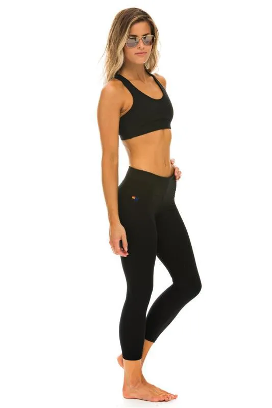 Women Activewear Aviator Nation BOLT CROP LEGGINGS 8211 BLACK Women Activewear Aviator Nation BOLT CROP LEGGINGS 8211 BLACK