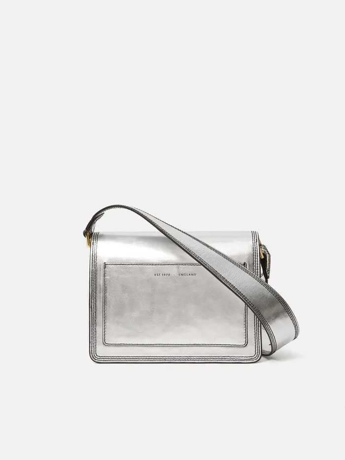 Women Ada Leather Crossbody Bag Silver Jigsaw Bags
