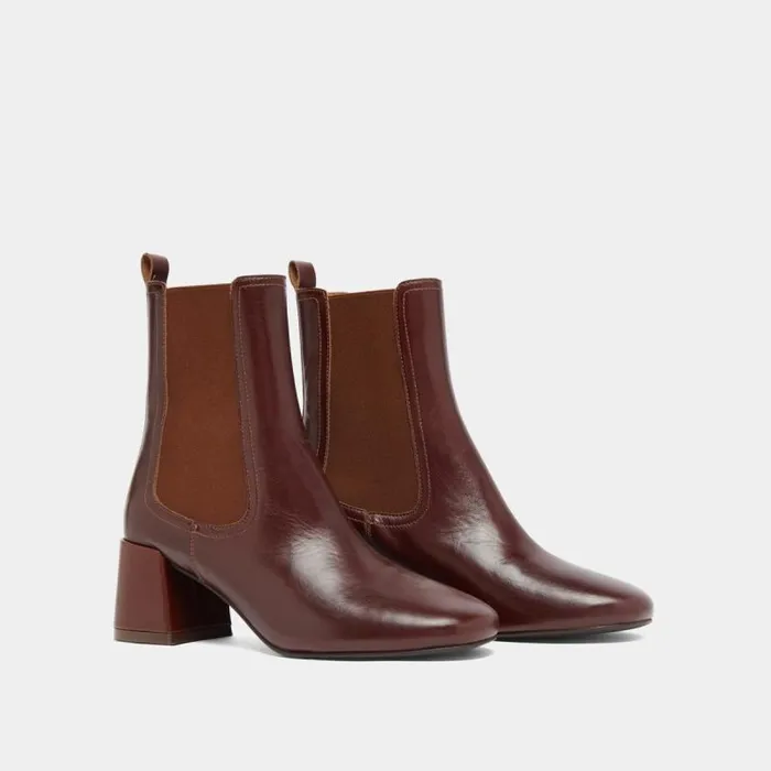 Women Ankle Boots With Heels And Elastics Brown JONAK Ankle Boots Lowboots