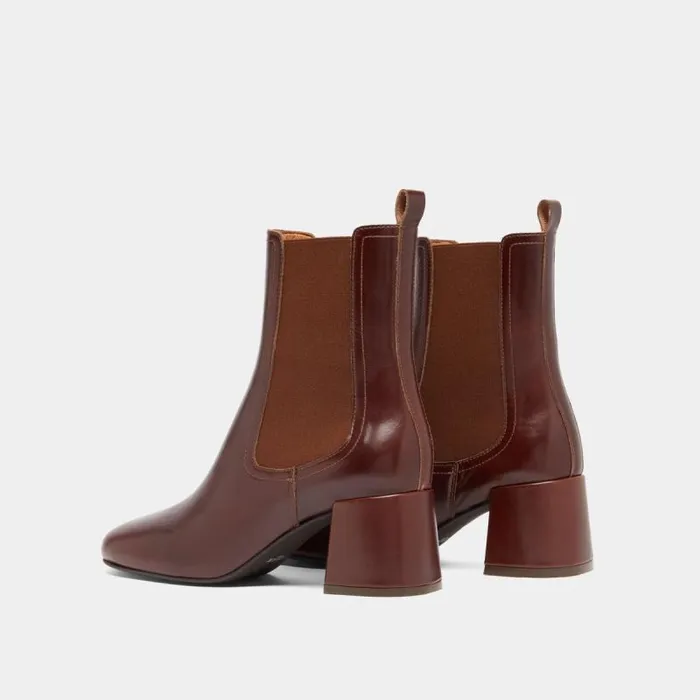 Women Ankle Boots With Heels And Elastics Brown JONAK Ankle Boots Lowboots