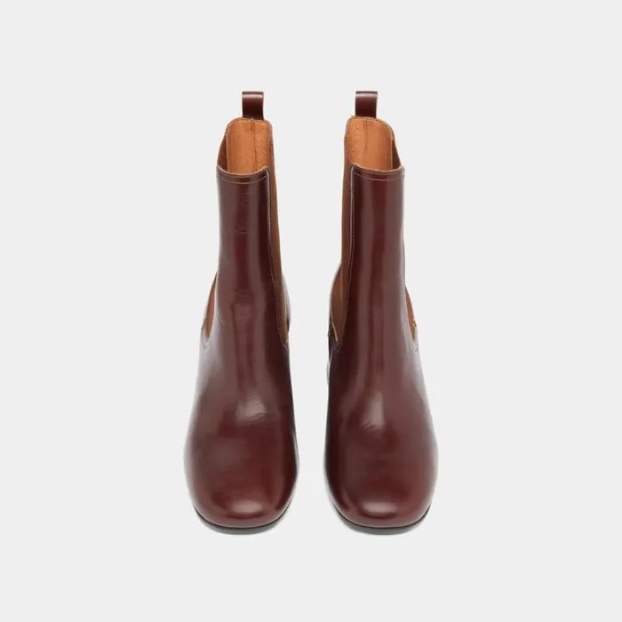 Women Ankle Boots With Heels And Elastics Brown JONAK Ankle Boots Lowboots
