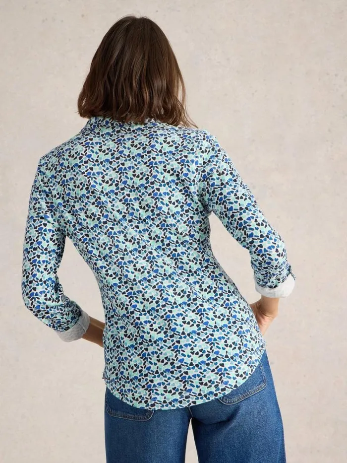 Women ANNIE COLLARED JERSEY SHIRT Blue Multi White Stuff Shirts and Blouses Women ANNIE COLLARED JERSEY SHIRT Blue Multi White Stuff Shirts and Blouses