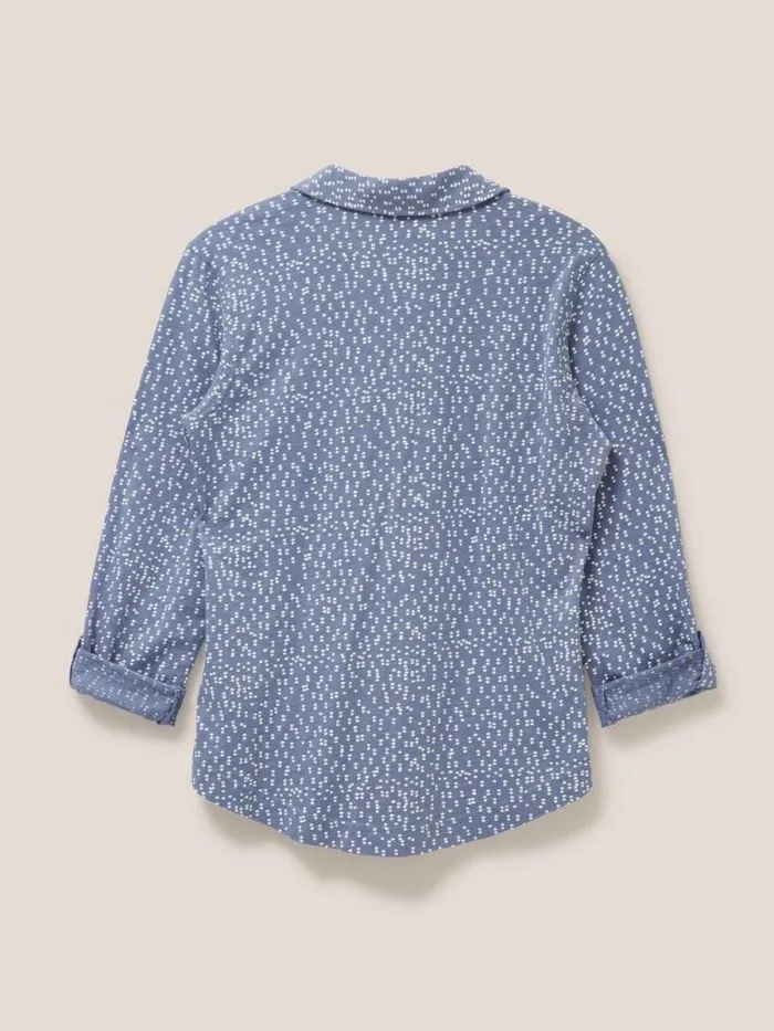 Women Annie Cotton Jersey Shirt Grey Print White Stuff Shirts and Blouses