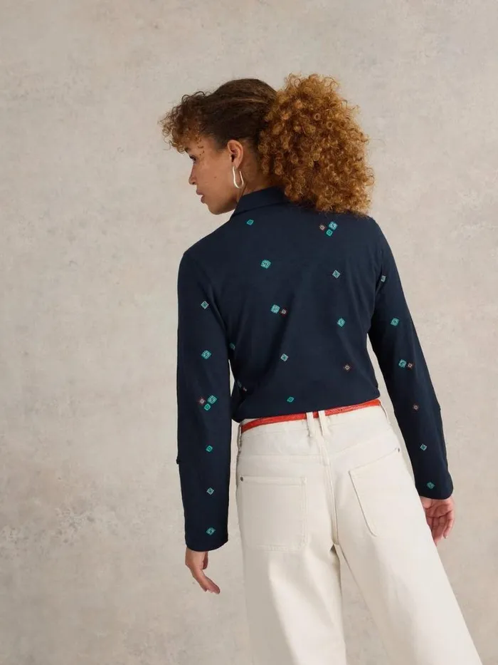 Women ANNIE EMBROIDERED COLLAR SHIRT Navy Multi White Stuff Shirts and Blouses Women ANNIE EMBROIDERED COLLAR SHIRT Navy Multi White Stuff Shirts and Blouses