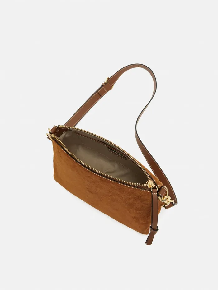 Women Ava Suede Cross Body Tan Jigsaw Wallets and Card Holders