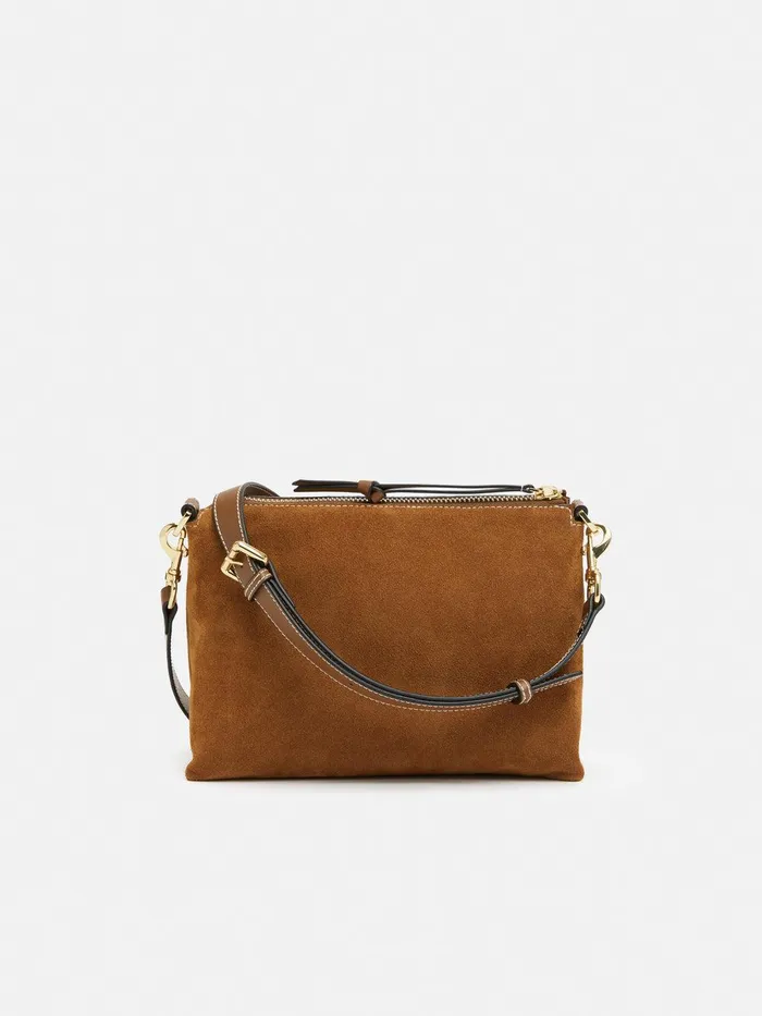 Women Ava Suede Cross Body Tan Jigsaw Wallets and Card Holders