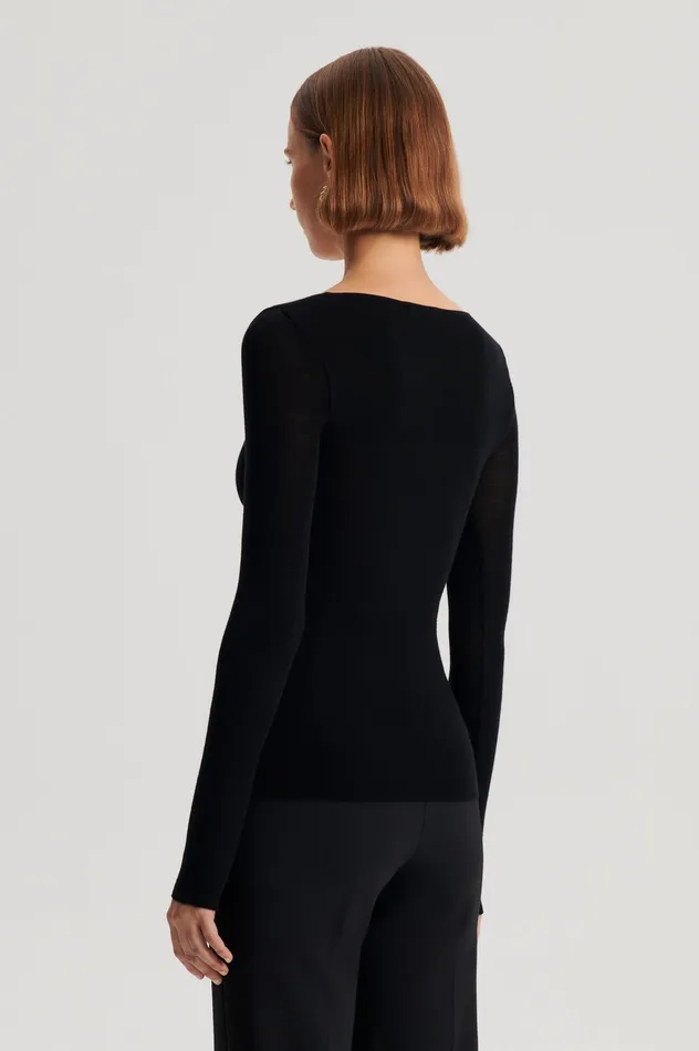 Women BABYWOOL SCOOP NECK BLACK ALL Knitwear Scanlan Theodore