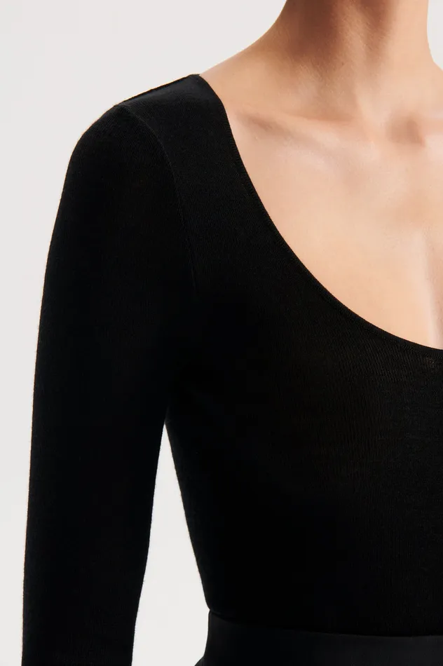 Women BABYWOOL SCOOP NECK BLACK ALL Knitwear Scanlan Theodore