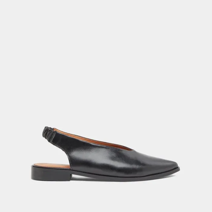 Women Ballet Flats With Open Backs Black JONAK Ballet Flats