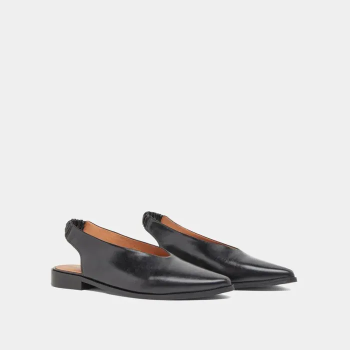 Women Ballet Flats With Open Backs Black JONAK Ballet Flats