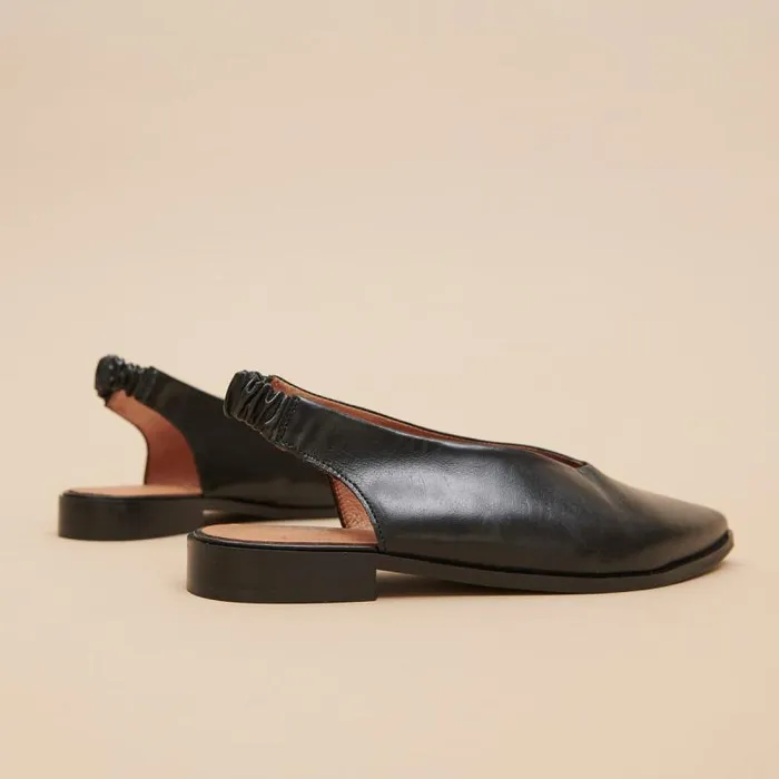 Women Ballet Flats With Open Backs Black JONAK Ballet Flats