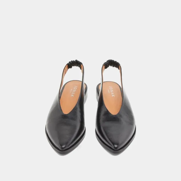 Women Ballet Flats With Open Backs Black JONAK Ballet Flats
