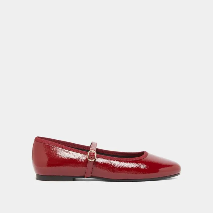 Women Ballet Flats With Strap Dark Red JONAK Ballet Flats