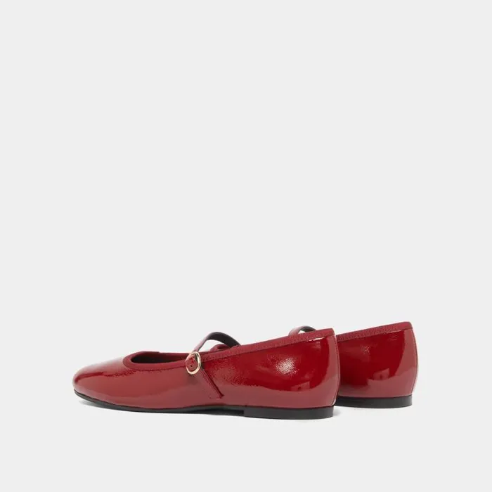 Women Ballet Flats With Strap Dark Red JONAK Ballet Flats