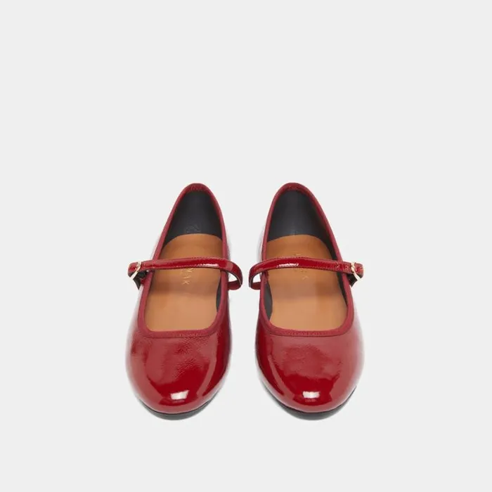 Women Ballet Flats With Strap Dark Red JONAK Ballet Flats
