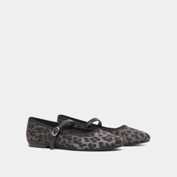 Women Ballet Flats With Strap Leopard JONAK Ballet Flats