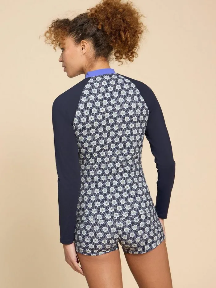 Women Bay Rash Printed Vest Navy Multi White Stuff Swimwear Women Bay Rash Printed Vest Navy Multi White Stuff Swimwear