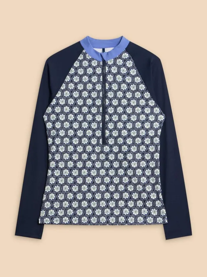 Women Bay Rash Printed Vest Navy Multi White Stuff Swimwear Women Bay Rash Printed Vest Navy Multi White Stuff Swimwear