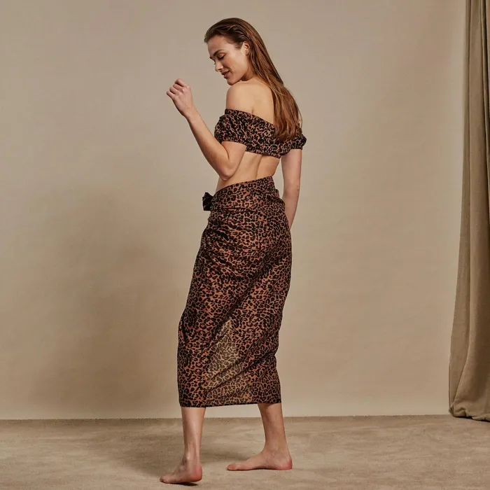 Women Beach Cover Ups Love Stories Chloe Pareo Scarf Leopard