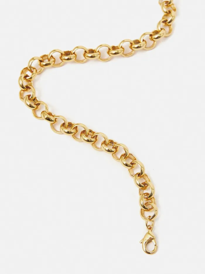 Women Belcher Chain Necklace Gold Jigsaw Party