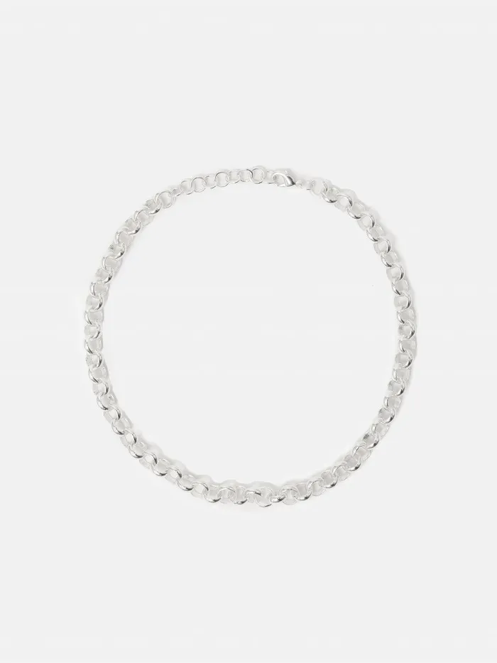 Women Belcher Chain Necklace Silver Jigsaw Jewellery