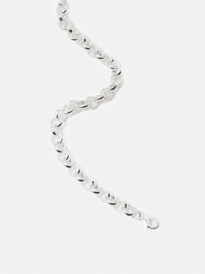 Women Belcher Chain Necklace Silver Jigsaw Jewellery