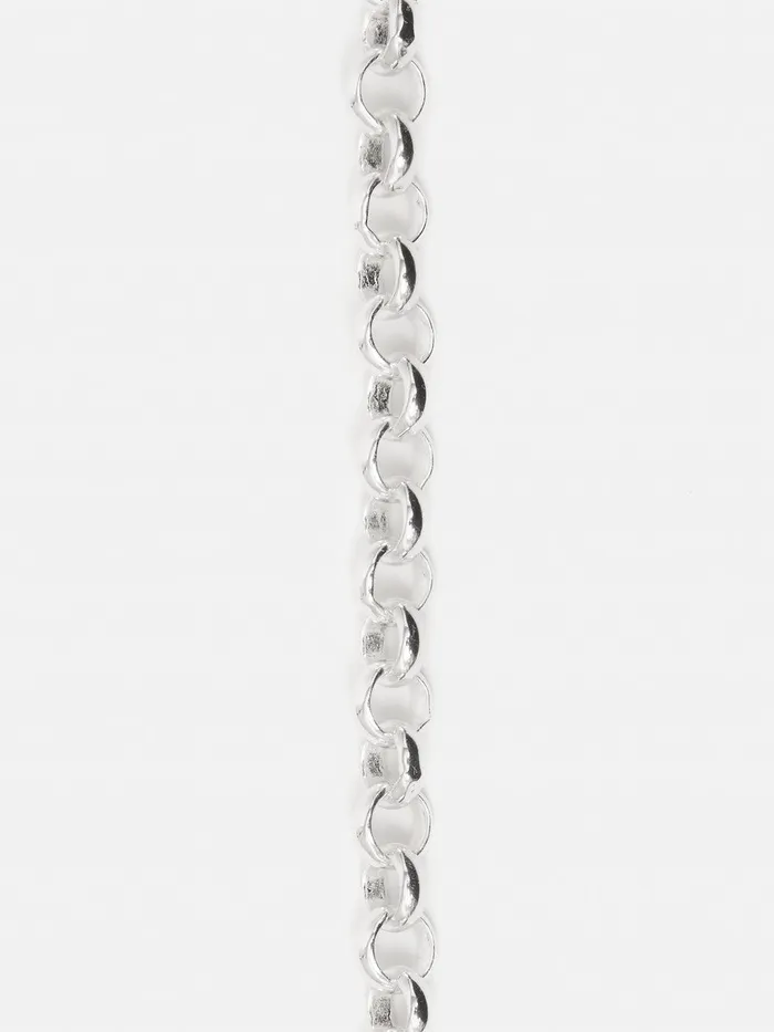 Women Belcher Chain Necklace Silver Jigsaw Jewellery
