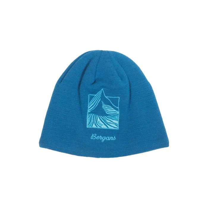 Women Bergans Of Norway Beanies And Caps Rabot Fleece Lined Wool Beanie Dark Aqua Lagoon