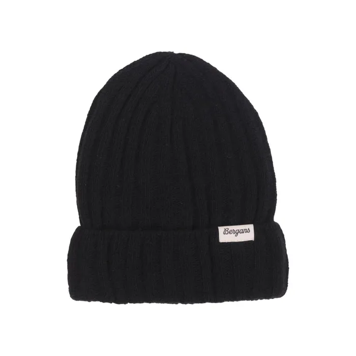 Women Bergans Of Norway Beanies And Caps Rabot Mount Rib Wool Beanie Black