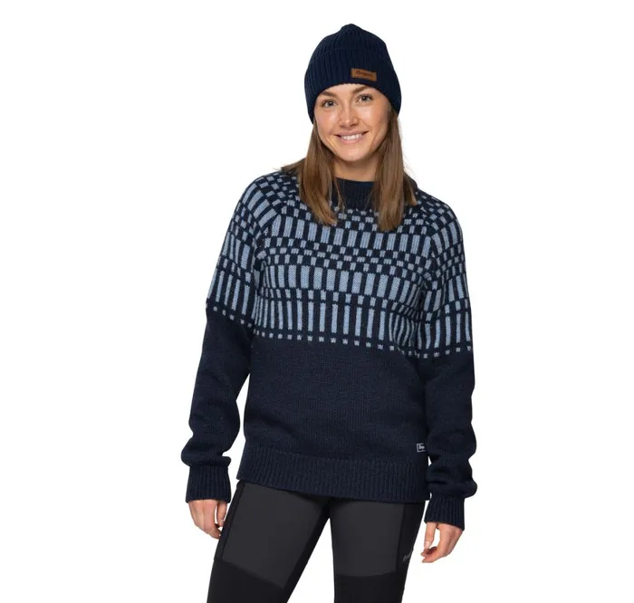 Women Bergans Of Norway Jumpers And Long Sleeves Nordmarka Merino Jumper Navy Blue Husky Blue Women Bergans Of Norway Jumpers And Long Sleeves Nordmarka Merino Jumper Navy Blue Husky Blue