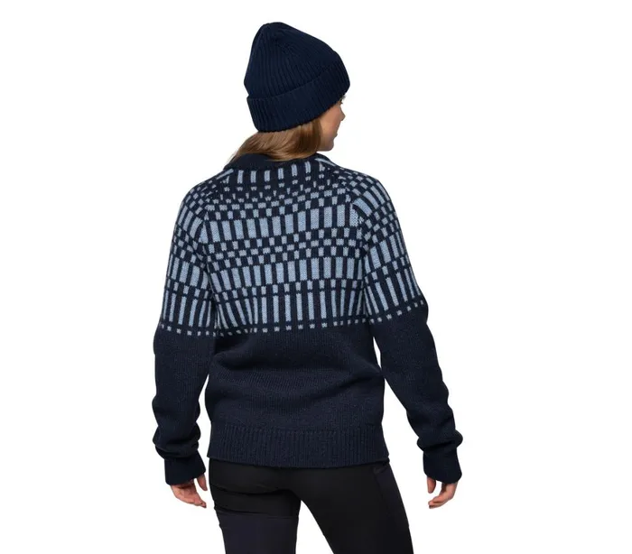 Women Bergans Of Norway Jumpers And Long Sleeves Nordmarka Merino Jumper Navy Blue Husky Blue