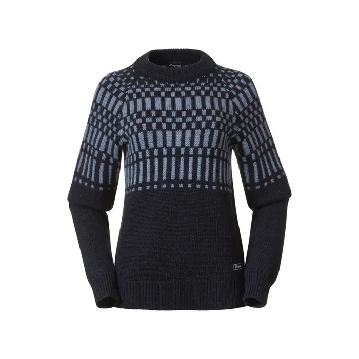 Women Bergans Of Norway Jumpers And Long Sleeves Nordmarka Merino Jumper Navy Blue Husky Blue
