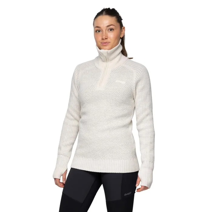 Women Bergans Of Norway Jumpers And Long Sleeves Ulriken Jumper Vanilla White