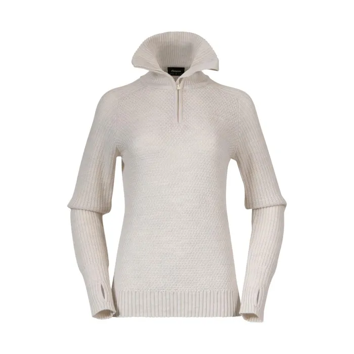 Women Bergans Of Norway Jumpers And Long Sleeves Ulriken Jumper Vanilla White
