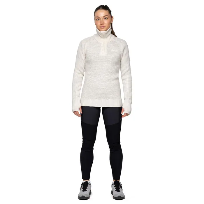 Women Bergans Of Norway Jumpers And Long Sleeves Ulriken Jumper Vanilla White
