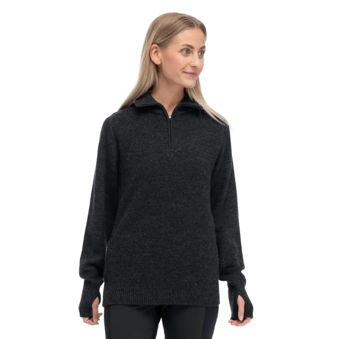 Women Bergans Of Norway Jumpers And Long Sleeves Ulriken Light Merino Jumper Dark Shadow Grey Women Bergans Of Norway Jumpers And Long Sleeves Ulriken Light Merino Jumper Dark Shadow Grey