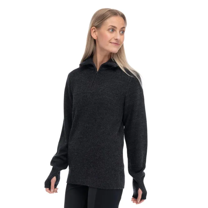 Women Bergans Of Norway Jumpers And Long Sleeves Ulriken Light Merino Jumper Dark Shadow Grey