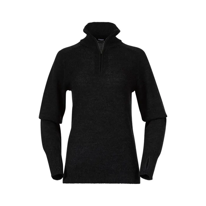 Women Bergans Of Norway Jumpers And Long Sleeves Ulriken Light Merino Jumper Dark Shadow Grey