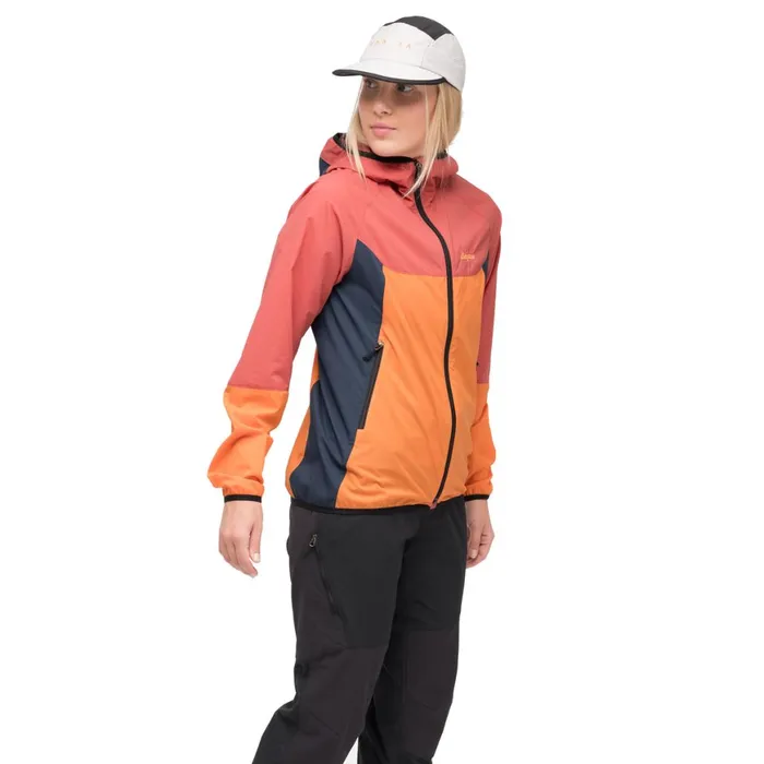 Women Bergans Of Norway Softshell Jackets Vaagaa Windbreaker Jacket Faded Orange Rusty Dust