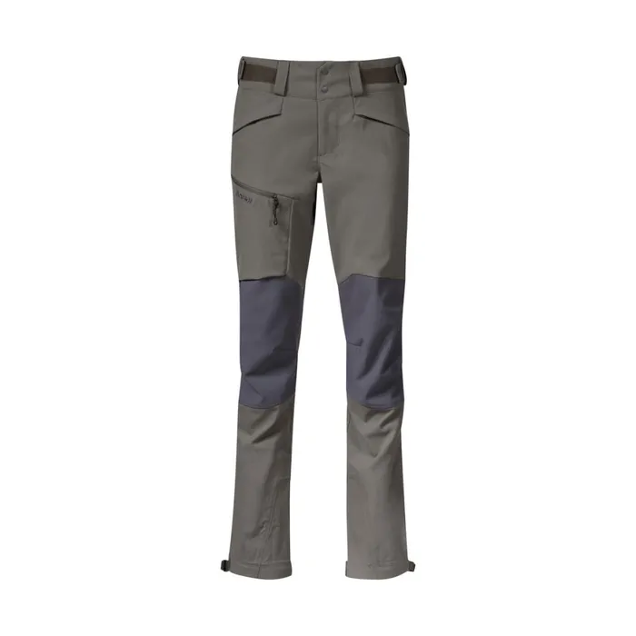 Women Bergans Of Norway Softshell Pants Fjorda Trekking Hybrid W Pants Green Mud Solid Dark Grey