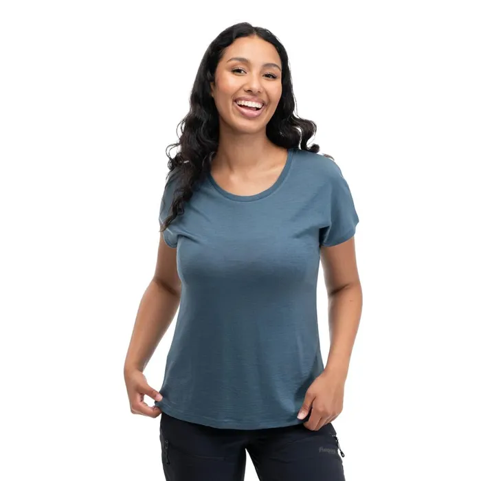 Women Bergans Of Norway TShirts Urban Wool W Tee Orion Blue