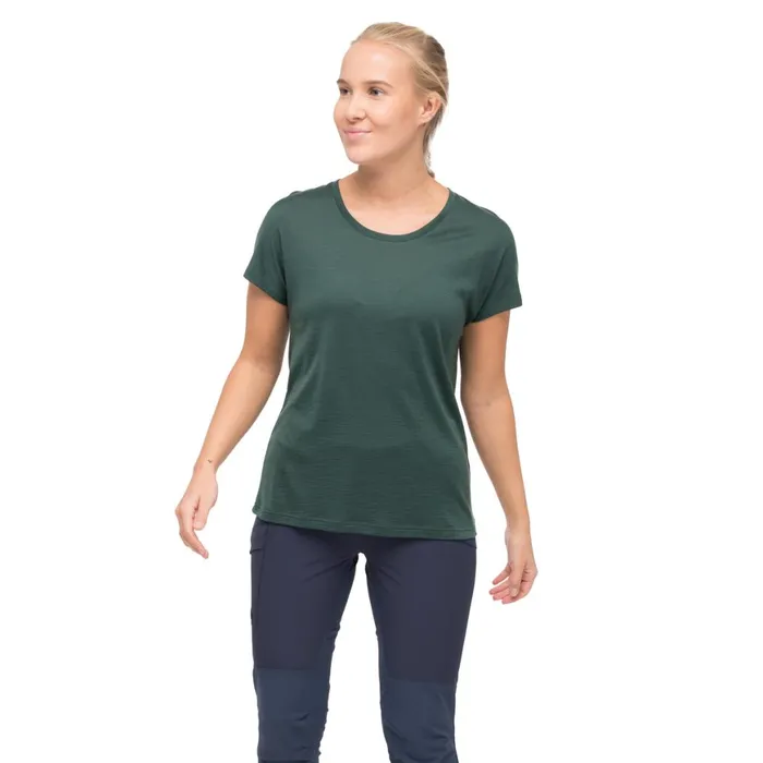 Women Bergans Of Norway TShirts Whenever Merino Tee Duke Green
