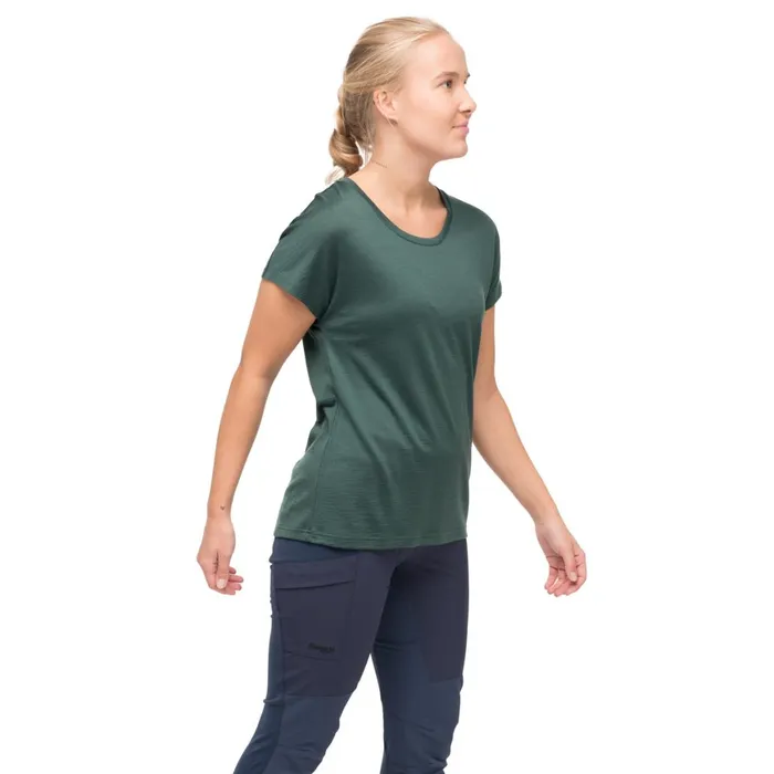 Women Bergans Of Norway TShirts Whenever Merino Tee Duke Green